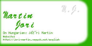 martin jori business card